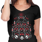 Gothic Christmas Kittens - Women's V-Neck