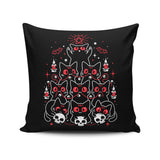 Gothic Christmas Kittens - Throw Pillow