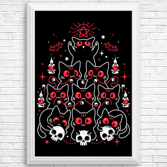 Gothic Christmas Kittens - Posters & Prints