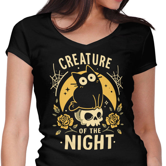 Gothic Night Cat - Women's V-Neck