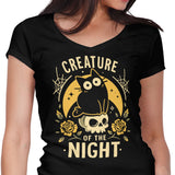 Gothic Night Cat - Women's V-Neck