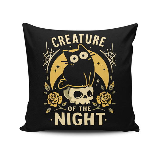 Gothic Night Cat - Throw Pillow
