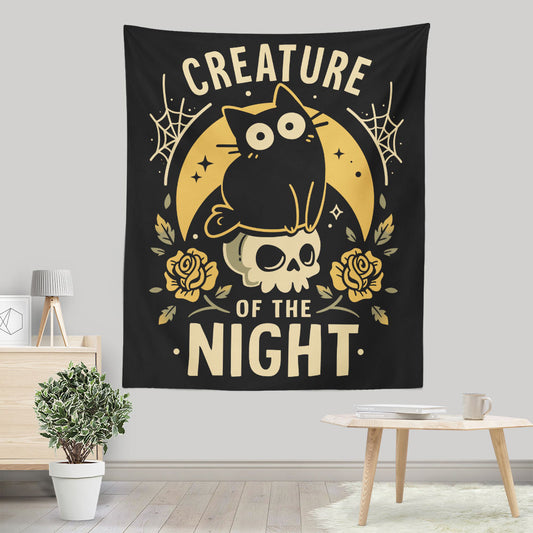 Gothic Night Cat - Wall Tapestry
