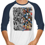Grayscale vs. Grotesque - 3/4 Sleeve Raglan T-Shirt