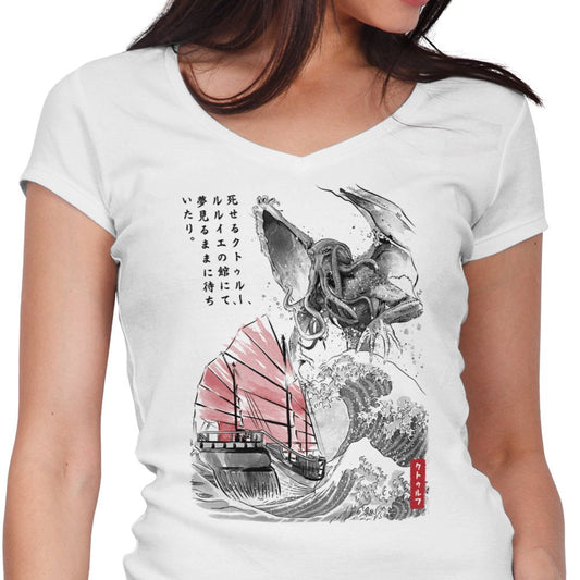 Great Old One Sumi-e - Women's V-Neck