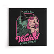 Green and Pink Witches - Canvas Print