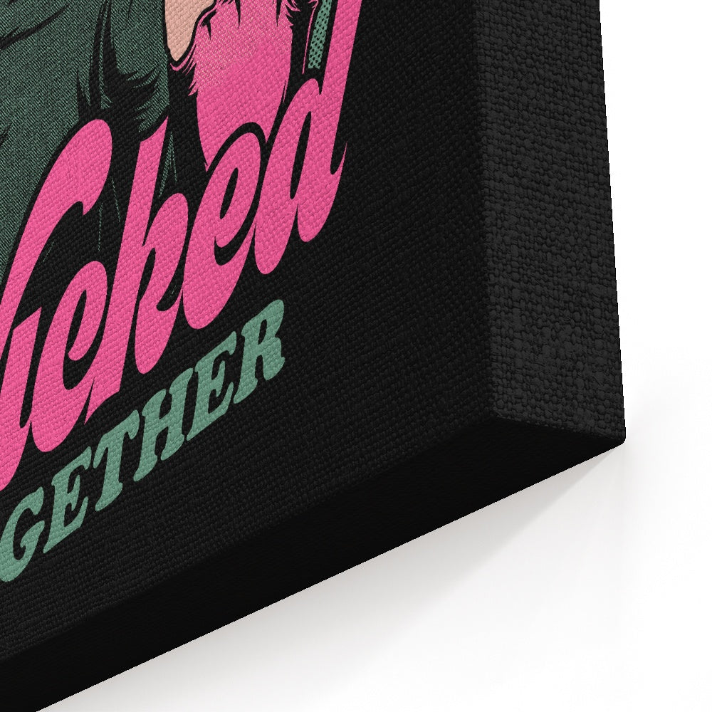 Green and Pink Witches - Canvas Print