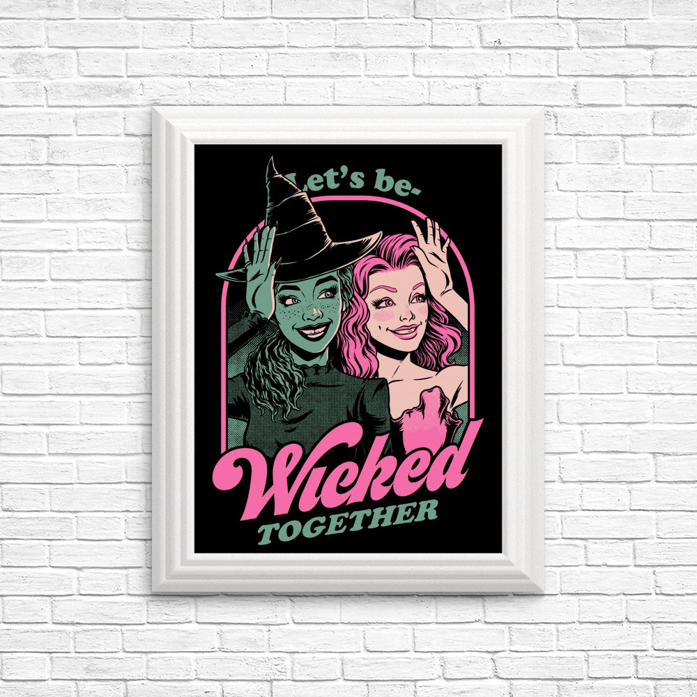 Green and Pink Witches - Posters & Prints