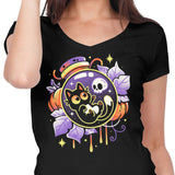 Halloween Bottled Kitten - Women's V-Neck