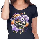 Halloween Bottled Kitten - Women's V-Neck