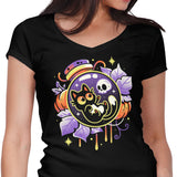Halloween Bottled Kitten - Women's V-Neck