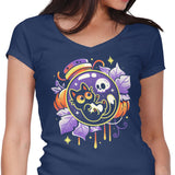Halloween Bottled Kitten - Women's V-Neck