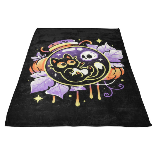 Halloween Bottled Kitten - Fleece Blanket