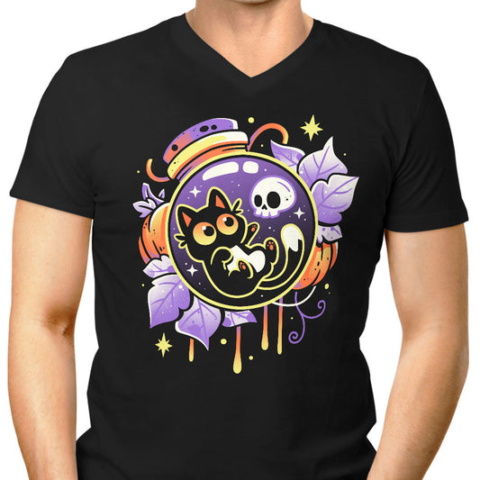 Halloween Bottled Kitten - Men's V-Neck