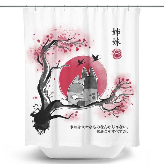 Heeler Sumi-e - Shower Curtain