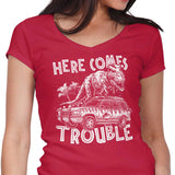 Here Comes Trouble - Women's V-Neck