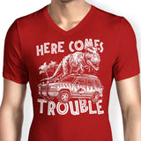 Here Comes Trouble - Men's V-Neck