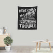 Here Comes Trouble - Wall Tapestry