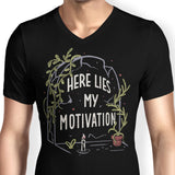 Here Lies My Motivation - Men's V-Neck