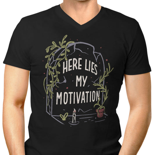 Here Lies My Motivation - Men's V-Neck