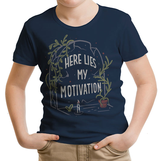 Here Lies My Motivation - Youth Apparel