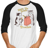 Here to Cause Trouble - 3/4 Sleeve Raglan T-Shirt
