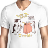 Here to Cause Trouble - Men's V-Neck