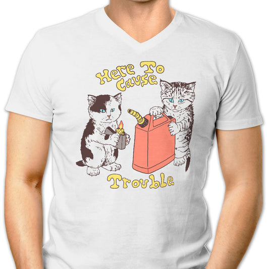 Here to Cause Trouble - Men's V-Neck
