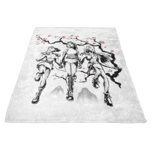 Hunter Harmony Sumi-e - Fleece Blanket