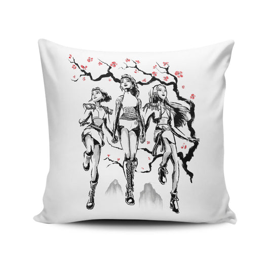Hunter Harmony Sumi-e - Throw Pillow