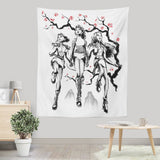 Hunter Harmony Sumi-e - Wall Tapestry