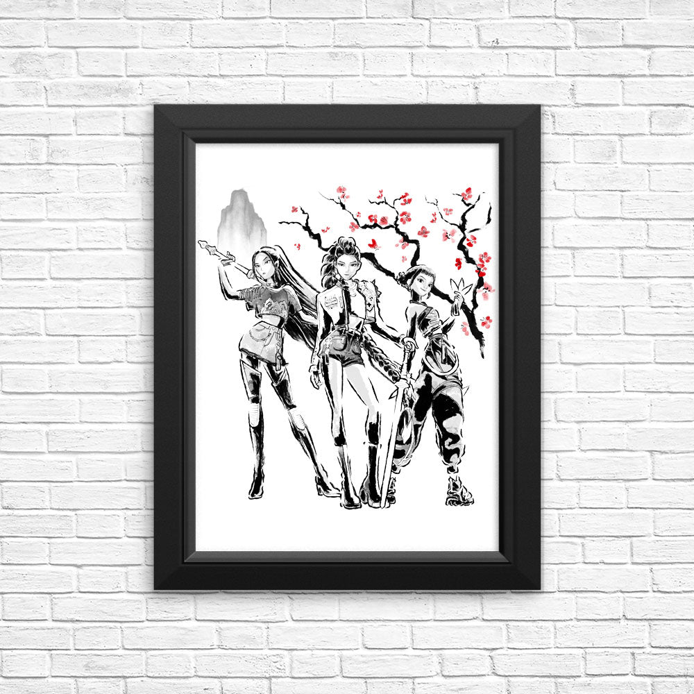 Huntrix Sumi-e - Posters & Prints