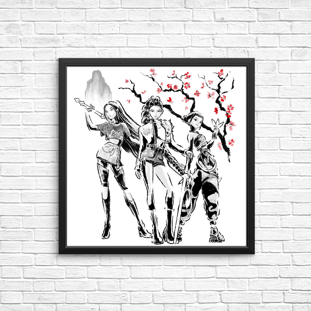 Huntrix Sumi-e - Posters & Prints