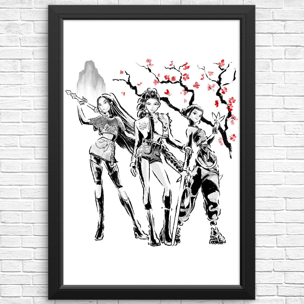 Huntrix Sumi-e - Posters & Prints