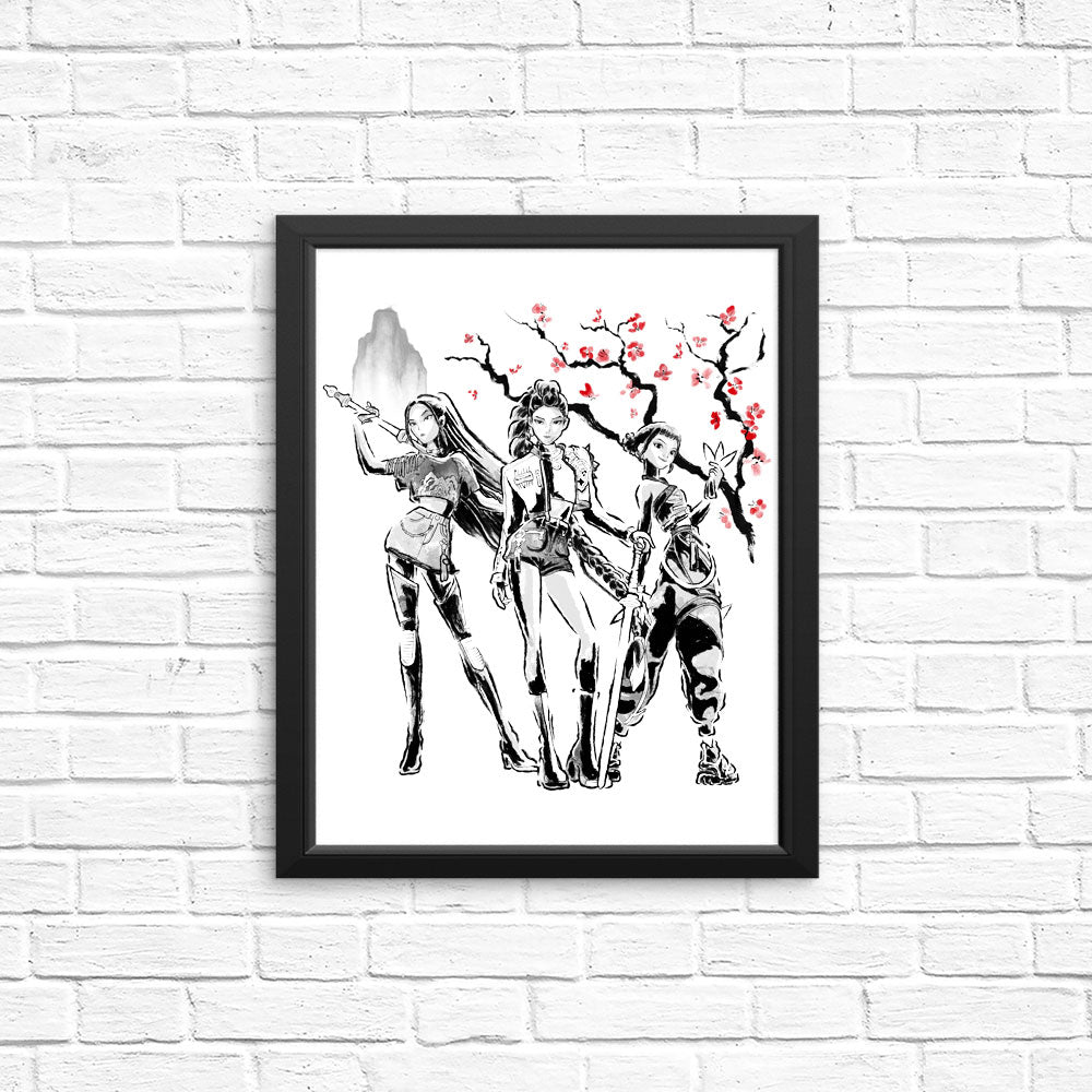 Huntrix Sumi-e - Posters & Prints