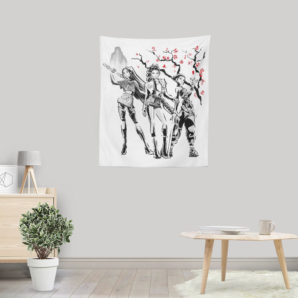 Huntrix Sumi-e - Wall Tapestry