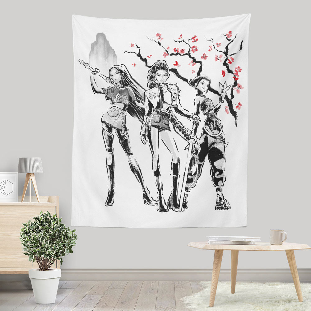 Huntrix Sumi-e - Wall Tapestry