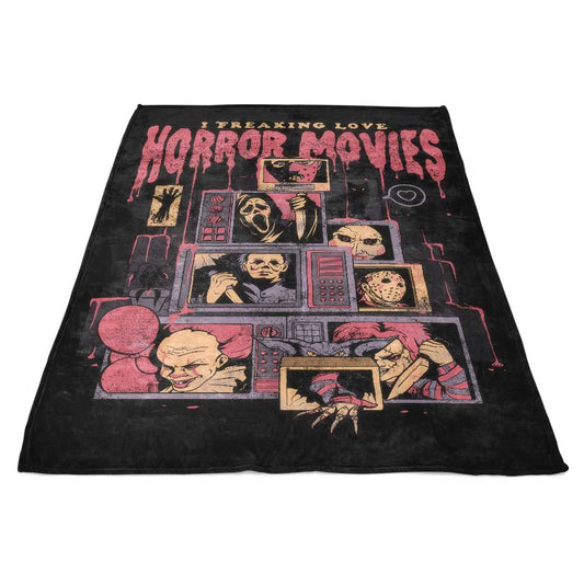I Freaking Love Horror Movies - Fleece Blanket