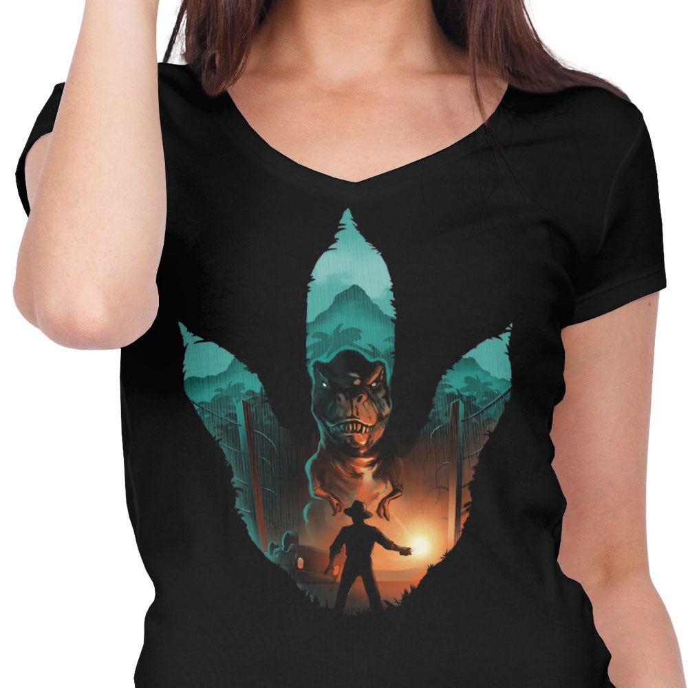 Jurassic Footprint - Women's V-Neck