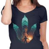 Jurassic Footprint - Women's V-Neck