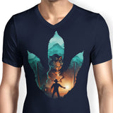 Jurassic Footprint - Men's V-Neck