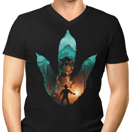 Jurassic Footprint - Men's V-Neck