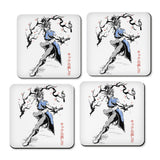 Kicking Beauty Sumi-e - Coasters