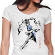 Kicking Beauty Sumi-e - Women's V-Neck