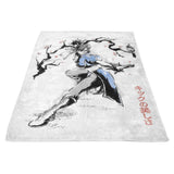Kicking Beauty Sumi-e - Fleece Blanket