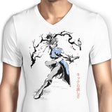 Kicking Beauty Sumi-e - Men's V-Neck