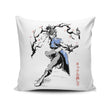 Kicking Beauty Sumi-e - Throw Pillow