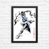 Kicking Beauty Sumi-e - Posters & Prints