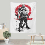 Killer of Gods Sumi-e - Wall Tapestry