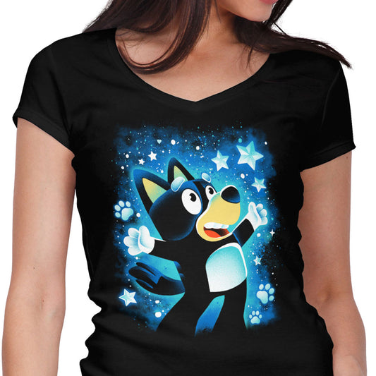 Little Blue Dog - Women's V-Neck